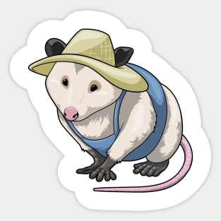 Opossum Farmer Hat Sticker